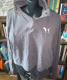 Victoria’s Secret Pink gray cropped Athleisure L pullover sweatshirt