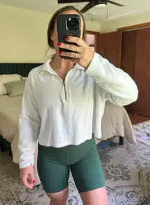 Stoney Clover Cropped Target White Terry Sweatshirt