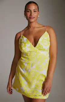 Maeve by Anthropologie Yellow Floral Cutout Strappy Mini Dress Size 12 NWT