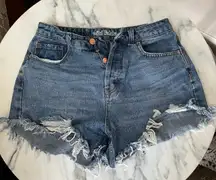Button Fly Jean Shorts