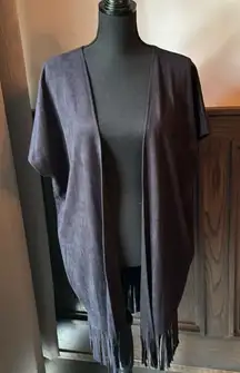 Saks fifth avenue black boho western fringe vest size XL