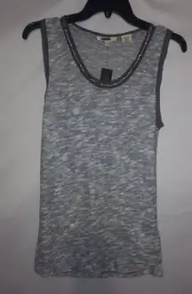 MISS ME L Black Silver Tank Top