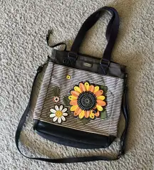 Canvas Crossbody Bag. Sunflower