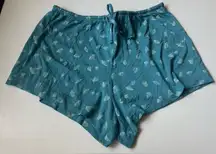 Women’s Sleep Pajama Shorts Size Medium Leaf print
