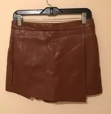 Iris Vegan Brown Leather Skort Women’s Size M