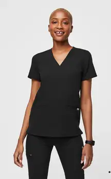 Figs Casma Three-Pocket Scrub Top in Black