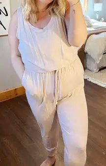 Amazon Essentials Drawstring Pale Pink Jumpsuit