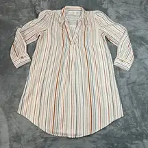 Sweet Wanderer V-Neck Stripe Shirt Dress Size Medium NEW Boho Cottagecore