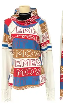 FP Movement Dawn to Dusk Graphic Hoodie & Leggings Base Layer Set Size Medium