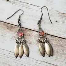 Vintage Earrings for Pierced Ears Dangle with Heart Design