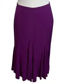 La Perla Knitwear Mid Rise Flared Hem Knitted Midi Skirt Purple Women’s Size M