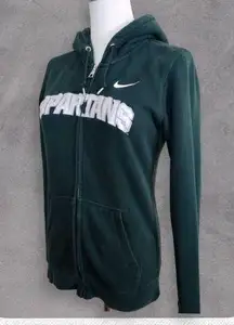 Nike Vintage! Green/Grey Michigan Spartans Zip-Up Hoodie, Women's Small