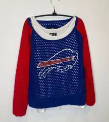 Buffalo Bills NFL Team Apparel Scoop Neck Eyelet Long Sleeve w/ Tank Top Sz M