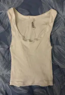 SKIMS Rib Tank Top Cotton Bone