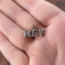 Vintage 925 Sterling Silver "MSU" Michigan State University Pendant Charm