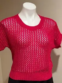 Arizona Jean Company Pink knitted Short Sleeves Top SZ XL 14/16