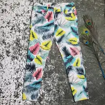 Black Orchid Leaf Print Jeans