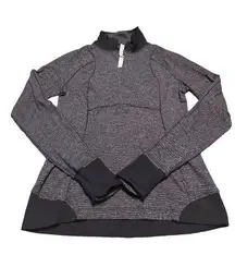 Lululemon Runderful 1/2 Zip Mini Check Pique Pullover Top Running Jacket size 10