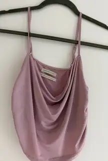 Urban Outfitters Satin Cropped Cowl Neck Tank