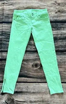 Lilly Pulitzer Women's Skinny Ankle Zip Jeans Green Size‎ 0