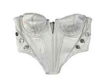 White Fox Boutique  - Studded Bustier Corset Top in White