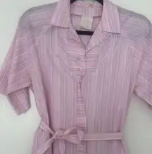 Pink Striped  Nancy Frock vintage fresa Button-Up Dress 1960