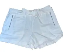 New York & Company Linen Blend Belted Paper Bag Waist Shorts 