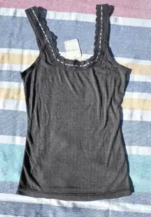 NWT, Free People Only You Tank - Heather Grey Crochet Detail, Sz S
