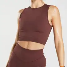 Gymshark Sweat Seamless Midi Tank Baked Maroon Medium