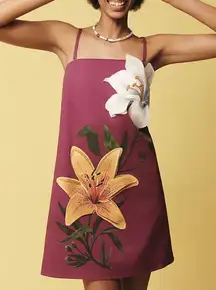 Farm Rio x Anthropologie 3D Floral Appliqué Mini Dress
