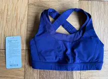 Lululemon Run Stuff Your Bra III (Power Mesh), Emperor Blue, Size 4 VGUC