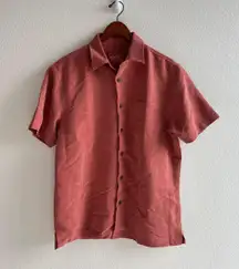 Woodys Retro Vintage Patterned Salmon Colored Button Up