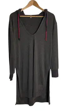 FP Movement by Free People Dark Gray Long Hooded Sweater Size Small Feel Good