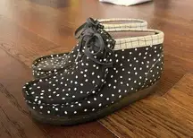 Clarks Originals Womens Wallabee Boots Polka Dot  / Grey - White Lea 7M