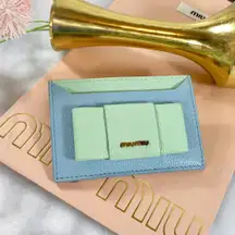 Miu Miu Madras Bow Bi-Color Card Holder