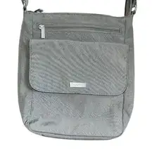 Baggallini Travel Crossbody Bag Gray Water Resistant Nylon Lightweight Pockets