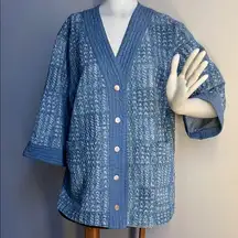 Isaac Mizrahi Blue snap Up Cardigan