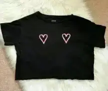 Victoria’s Secret PINK Christmas Candy Cane Heart Crop Top