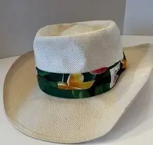 PGA Tour Ram Golf Woven Straw Hat Floral Band​​​​