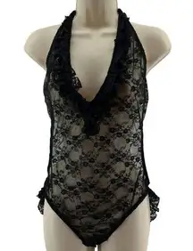 Hips & Curves Black Lace Bodysuit Style 50222 1X Plus Size Lingerie