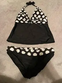 American living polka dot tankini swimsuit