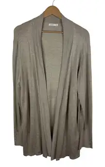 A Row Open Front Longline Cardigan Size XXL Tan Lightweight Knit Sweater Neutral