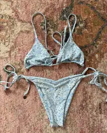 Blue Floral Blackbough Bikini Set