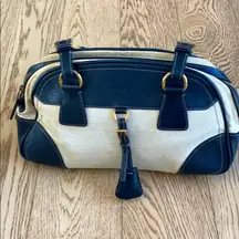 Prada Blue and Cream Satchel