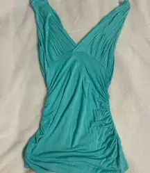 Teal green tank top with ruched sides, so cute! #summer
Size s