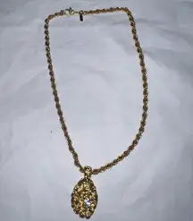 Monet Vintage signed Children’s (12”) Gold Tone with Rhinestone Necklace‎