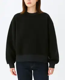 Everlane The ReNew Fleece Oversized Crew Black size XS NWT