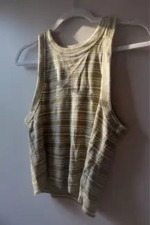 Aerie green and white stripe high neck tank top