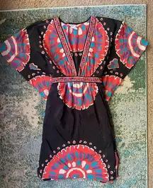 silk blend kimono waist tie resort beach dress, size medium