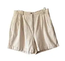 High waisted linen blend mom preppy shorts